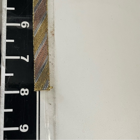 Milor sterling silver Multi Sterling Silver Gold Herringbone Cuff Bracelet - Picture 13 of 14